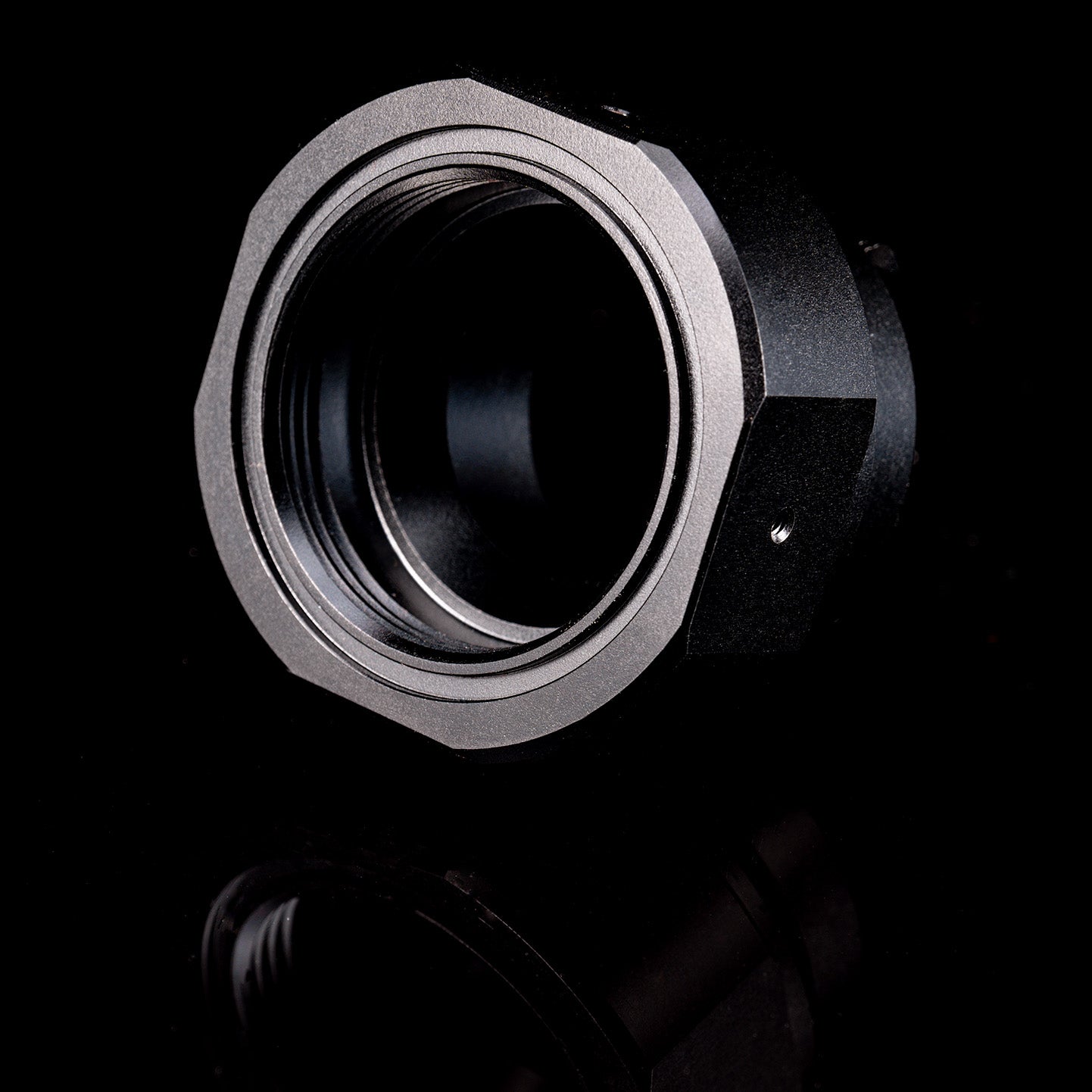 Close-up of a precision-machined naval-grade aluminum housing component for DeepWater Exploration's (DWE.ai) stellarHD subsea machine vision camera. This image showcases the robust engineering and corrosion-resistant materials used to ensure durability in harsh underwater environments. Essential for reliable ROV and AUV deployments in maritime robotics, offshore energy, and deep-sea research applications.